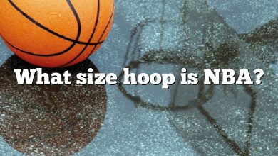 What size hoop is NBA?