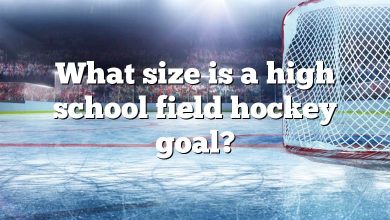 What size is a high school field hockey goal?