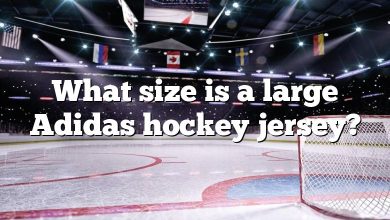 What size is a large Adidas hockey jersey?