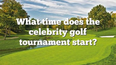 What time does the celebrity golf tournament start?
