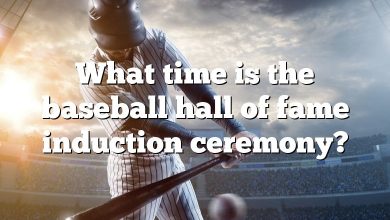 What time is the baseball hall of fame induction ceremony?