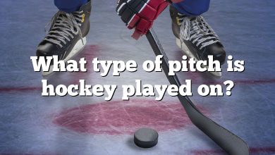 What type of pitch is hockey played on?