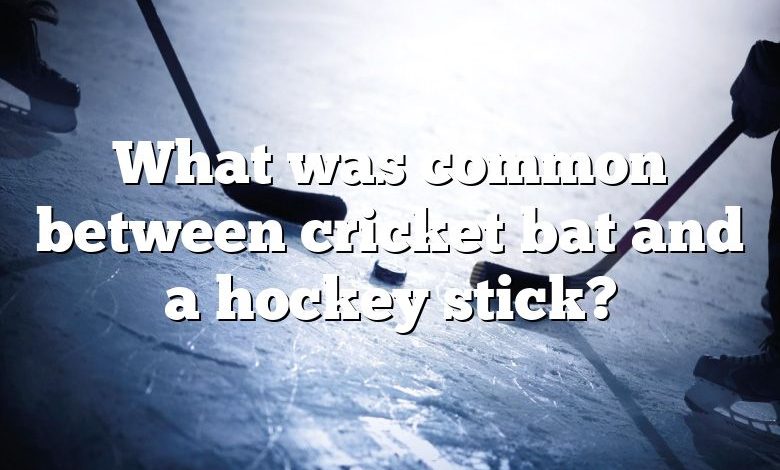 What was common between cricket bat and a hockey stick?