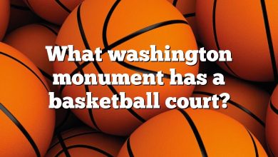 What washington monument has a basketball court?