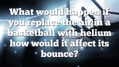 What would happen if you replace the air in a basketball with helium how would it affect its bounce?