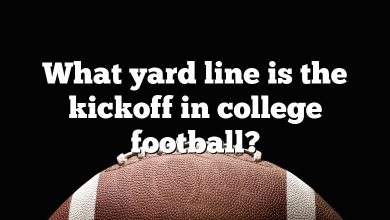 What yard line is the kickoff in college football?