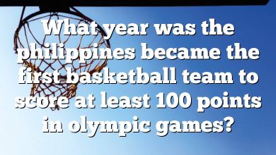 What year was the philippines became the first basketball team to score at least 100 points in olympic games?