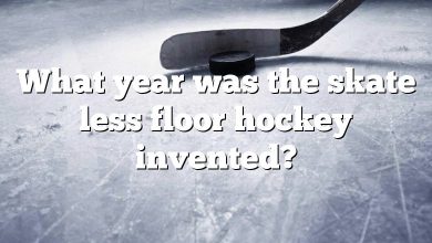 What year was the skate less floor hockey invented?