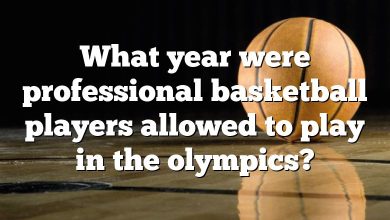 What year were professional basketball players allowed to play in the olympics?