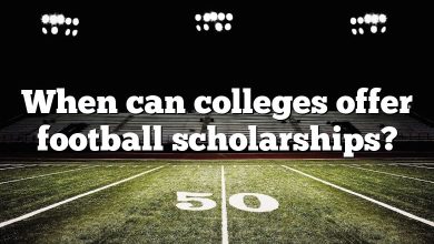 When can colleges offer football scholarships?