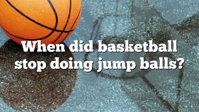 When did basketball stop doing jump balls?