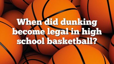 When did dunking become legal in high school basketball?