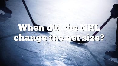 When did the NHL change the net size?