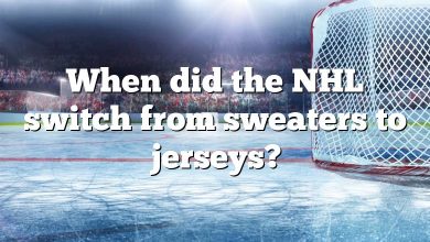 When did the NHL switch from sweaters to jerseys?