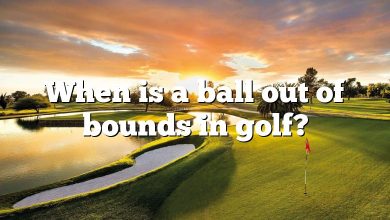 When is a ball out of bounds in golf?