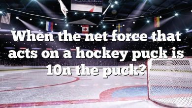 When the net force that acts on a hockey puck is 10n the puck?