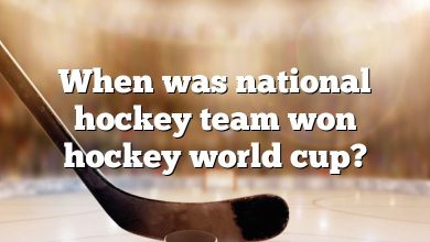 When was national hockey team won hockey world cup?