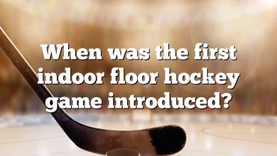 When was the first indoor floor hockey game introduced?