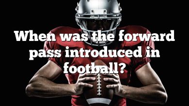 When was the forward pass introduced in football?