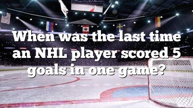 When was the last time an NHL player scored 5 goals in one game?