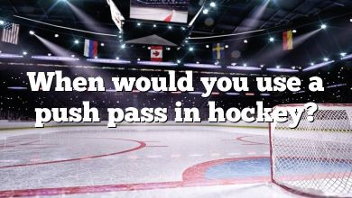 When would you use a push pass in hockey?