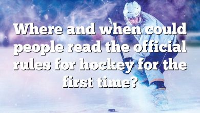 Where and when could people read the official rules for hockey for the first time?