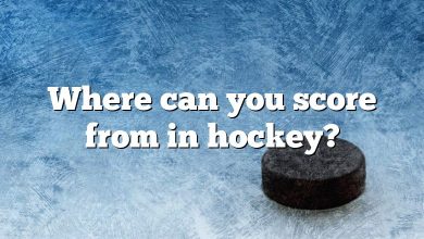 Where can you score from in hockey?