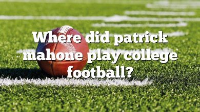 Where did patrick mahone play college football?