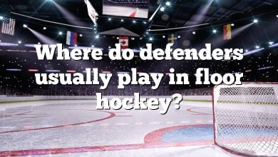 Where do defenders usually play in floor hockey?