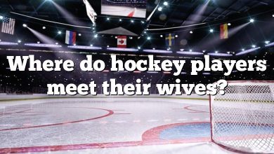 Where do hockey players meet their wives?