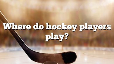 Where do hockey players play?
