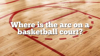 Where is the arc on a basketball court?