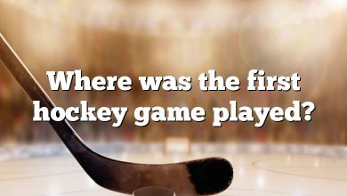 Where was the first hockey game played?