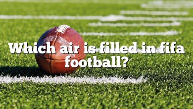 Which air is filled in fifa football?