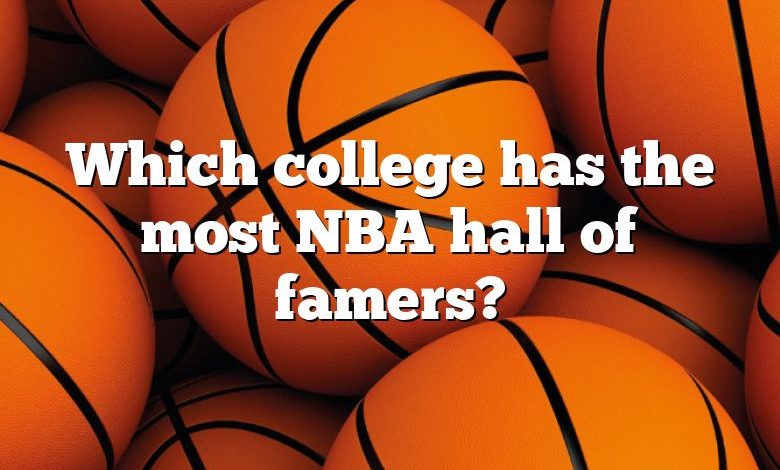 Which college has the most NBA hall of famers?