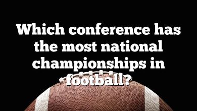 Which conference has the most national championships in football?