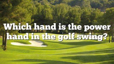 Which hand is the power hand in the golf swing?
