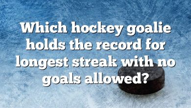 Which hockey goalie holds the record for longest streak with no goals allowed?