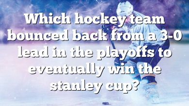 Which hockey team bounced back from a 3-0 lead in the playoffs to eventually win the stanley cup?