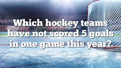 Which hockey teams have not scored 5 goals in one game this year?