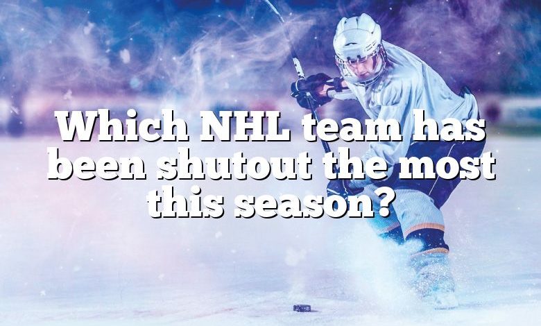 Which NHL team has been shutout the most this season?