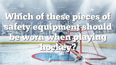 Which of these pieces of safety equipment should be worn when playing hockey?
