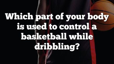 Which part of your body is used to control a basketball while dribbling?