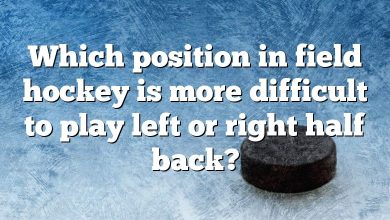Which position in field hockey is more difficult to play left or right half back?
