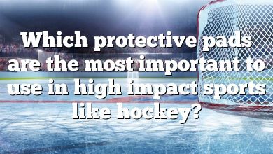 Which protective pads are the most important to use in high impact sports like hockey?