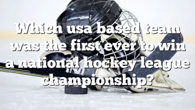 Which usa based team was the first ever to win a national hockey league championship?