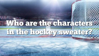 Who are the characters in the hockey sweater?