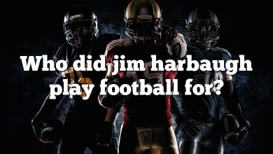 Who did jim harbaugh play football for?