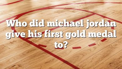 Who did michael jordan give his first gold medal to?