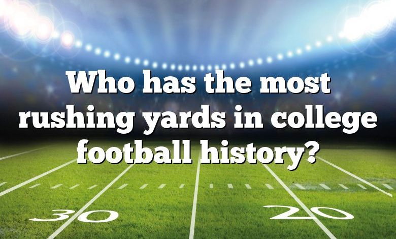 Who has the most rushing yards in college football history?
